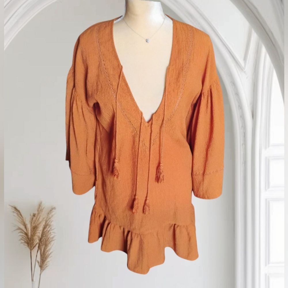Storia Oversized Bohemian Tunic Mini Dress Size Small - Picture 12 of 15